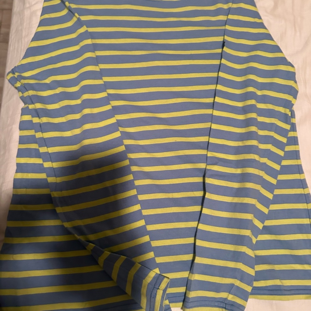 Saint James Striped Blue and Yellow Sleeveless Top
